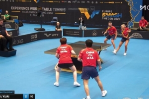林诗栋/蒯曼3-1约内斯库/斯佐科斯，晋级WTT瑞典大满贯混双八强